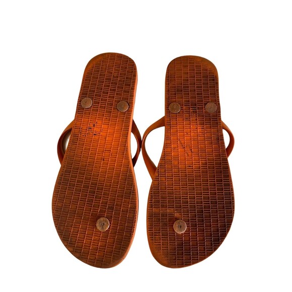 Tory Burch Womens Flipflop Thong Flat Orange Sandals Size 7 /7.5 - Picture 7 of 10